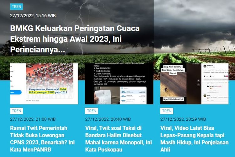 [POPULER TREN] Peringatan Cuaca Ekstrem hingga Awal 2023 | Mengenal Hewan Terbesar di Bumi