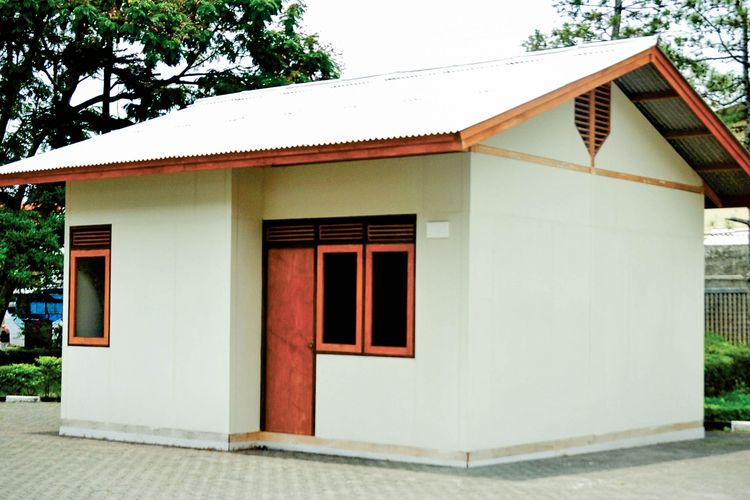 Ilustrasi hunian yang dibangun dengan teknologi Rumah Instan Kayu (RIKA).