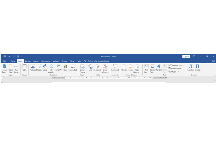 Ilustrasi fungsi Insert pada Microsoft Word.