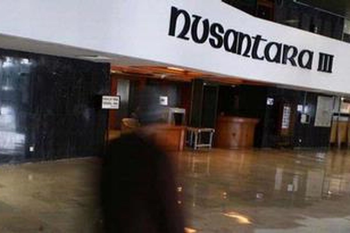 Lobi Gedung Nusantara III di Kompleks DPR, Jakarta.