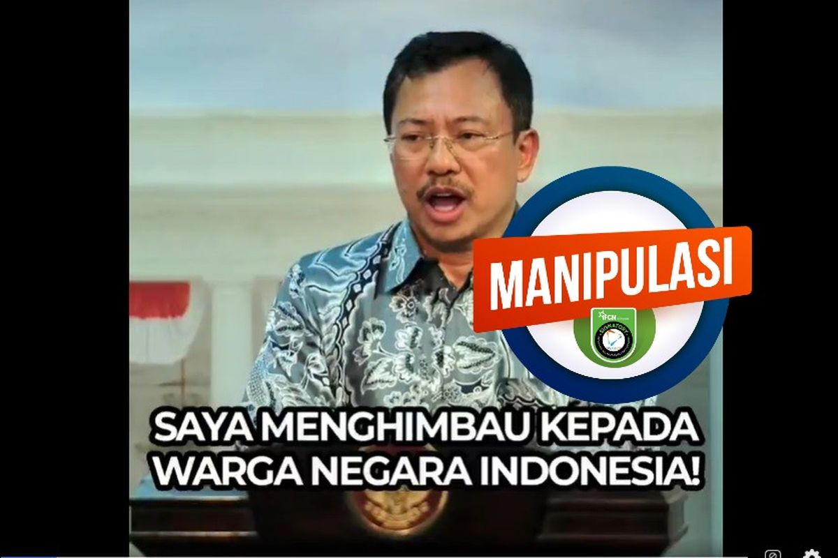 Tangkapan layar Facebook video yang diklaim menampilkan Terawan mempromosikan obat diabetes