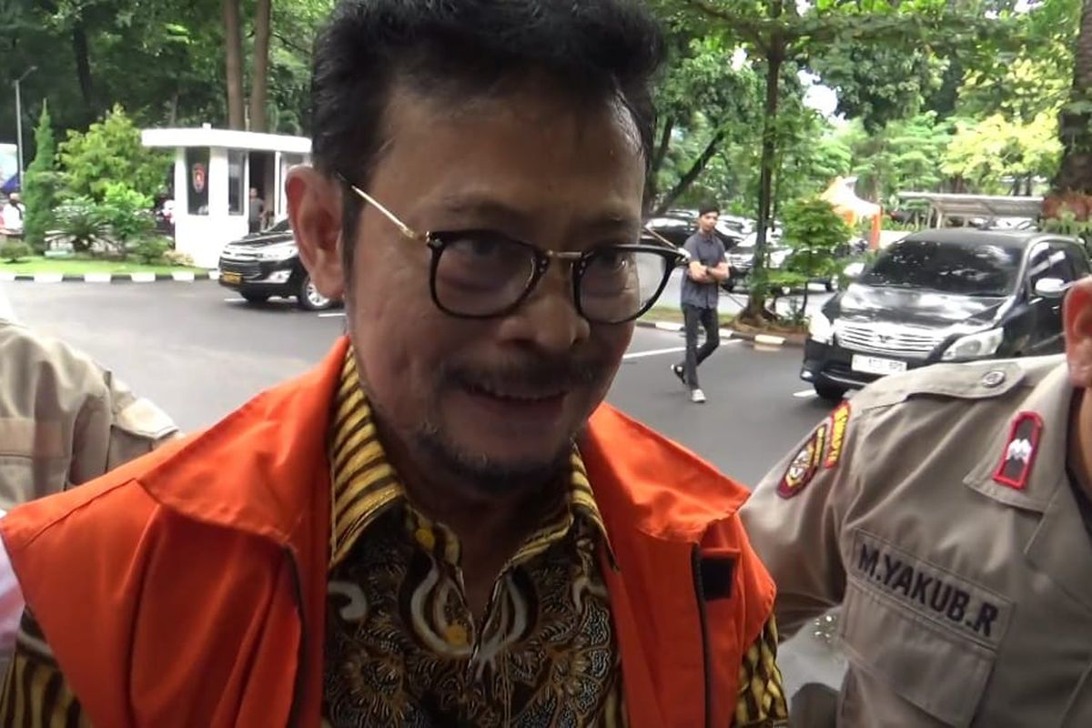 Eks Menteri Pertanian Syahrul Yasin Limpo di Mapolda Metro Jaya, Senin (29/1/2024). 