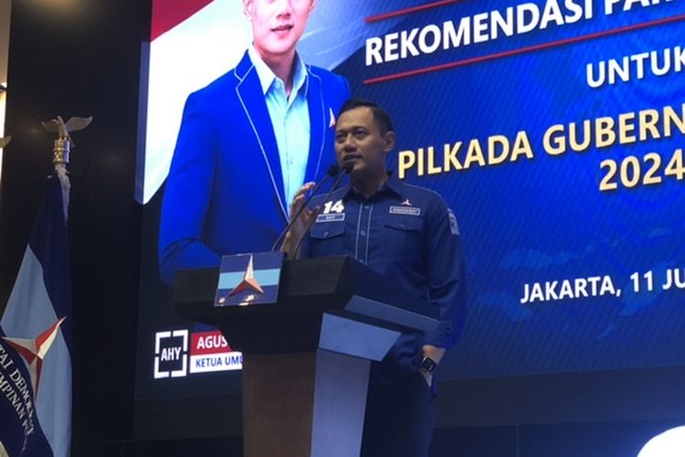 Ketua Umum Partai Demokrat Agus Harimurti Yudhoyono (AHY) di Kantor DPP Partai Demokrat, Jalan Proklamasi, Menteng, Jakarta, Selasa (11/6/2024). 