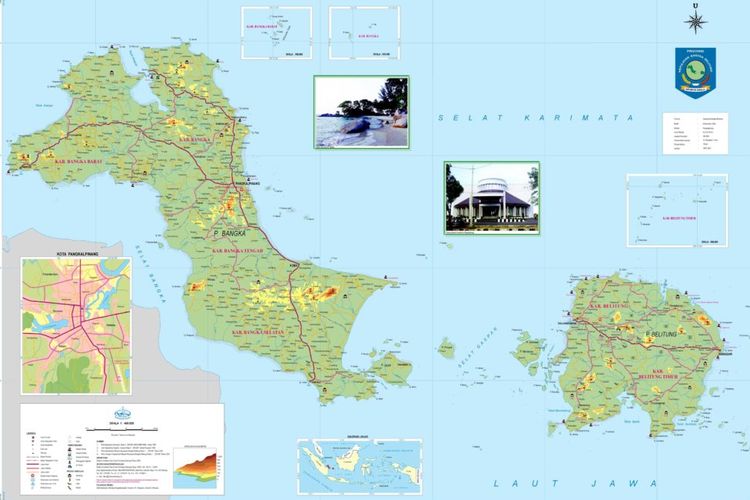 Peta Provinsi Bangka Belitung.