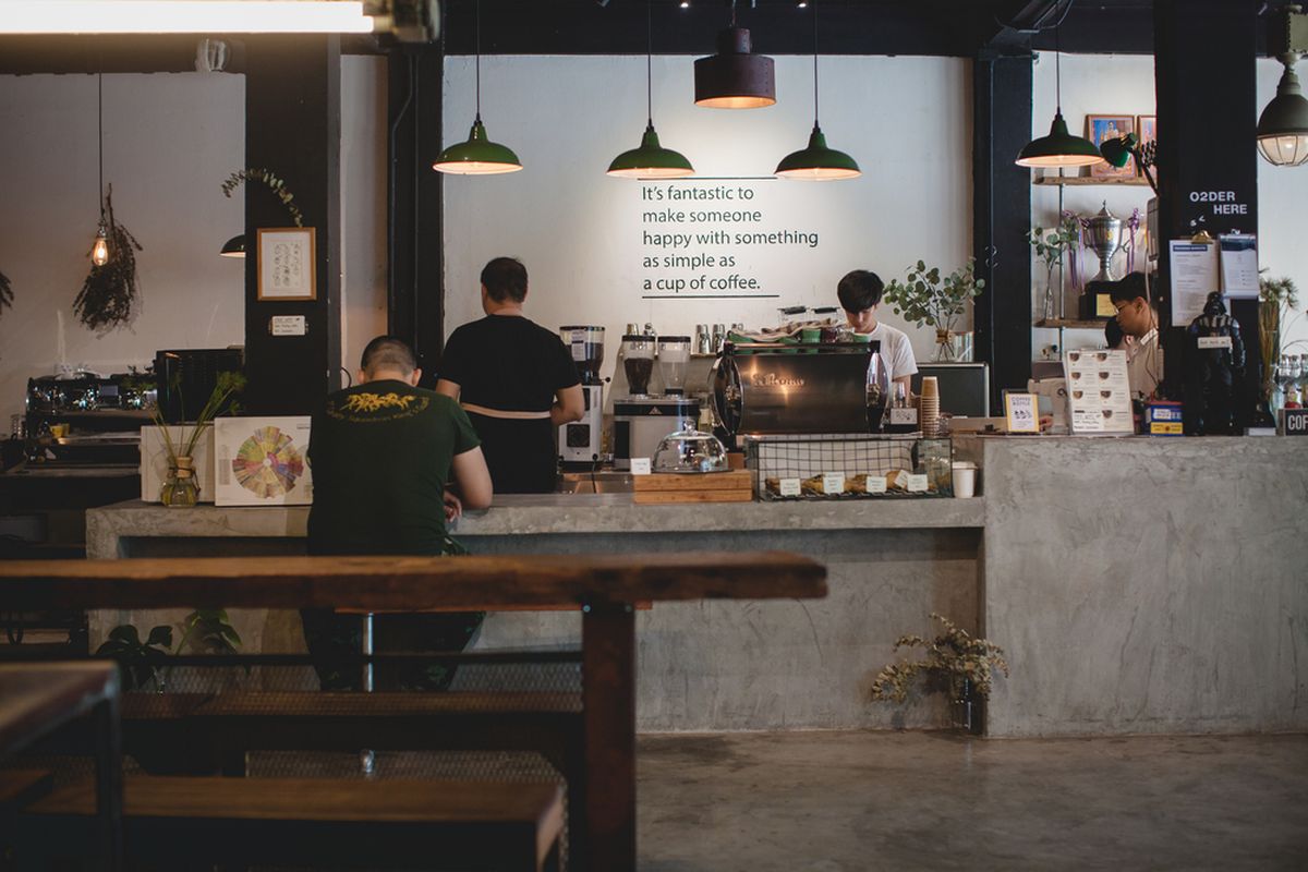 Ilustrasi kedai kopi
