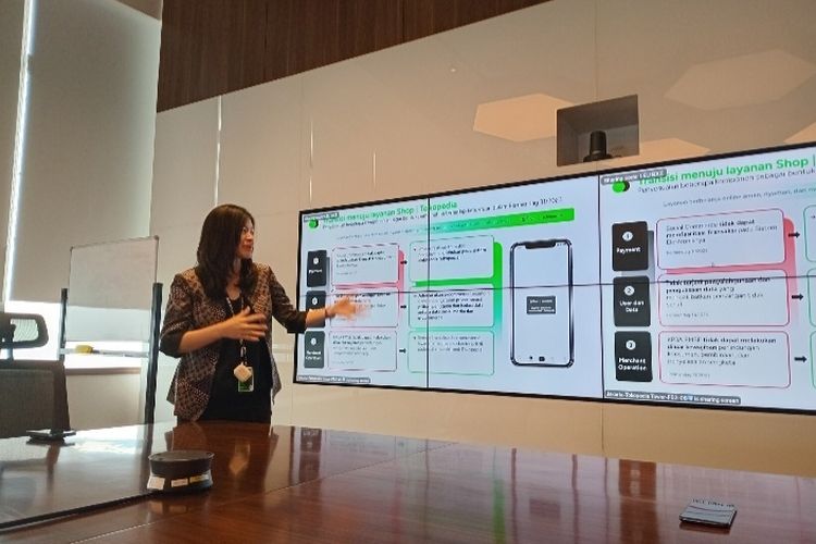 Presiden Tokopedia Melissa Siska Juminto dalam Diskusi Media Update Perkembangan Masa Transisi TikTok dan Tokopedia, Rabu (3/4/2024).