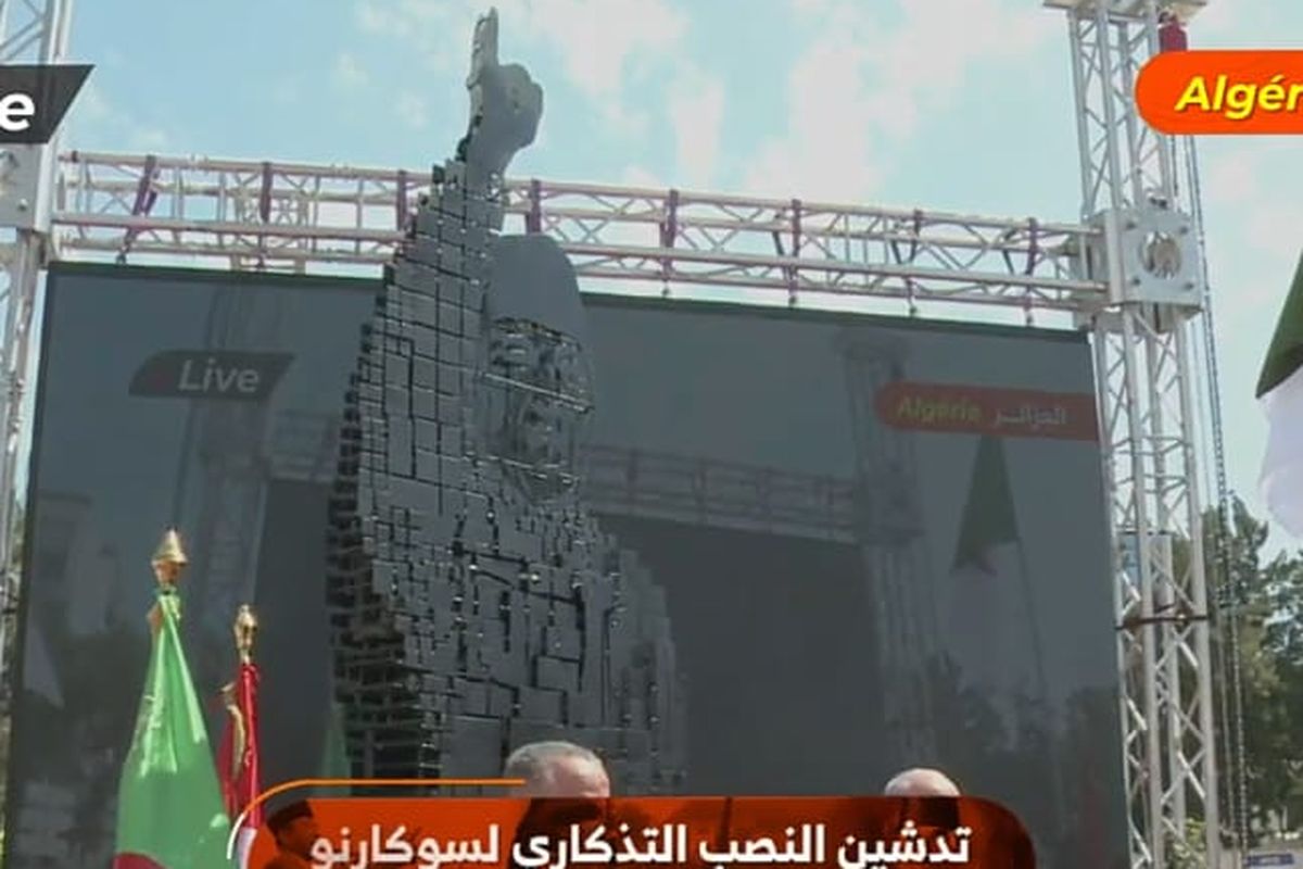 Monument to Indonesian founding father Soekarno officially opens to the public in Algiers, Algeria, 18 July 2020