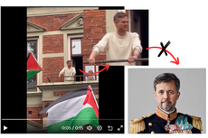 INFOGRAFIK: Konteks Keliru, Pria yang Kibarkan Bendera Palestina Bukan Raja Denmark