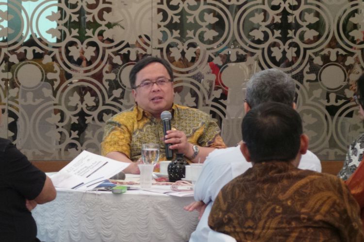 Menteri Perencanaan Pembangunan Nasional atau Kepala Bappenas Bambang Brodjonegoro, di Kantor Bappenas, Menteng, Jakarta Pusat, Jumat (4/8/2017). 