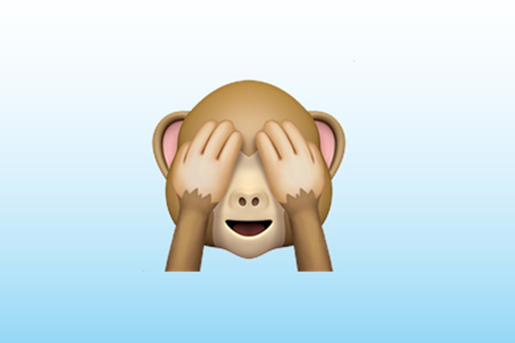 Emoji monyet menutup mata