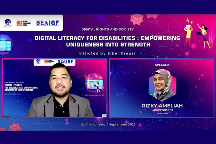 Webinar Digital Literacy for Disabilities: Digital Literacy for Disabilities: Empowering Uniqueness into Strength SEA IGF 2021.
