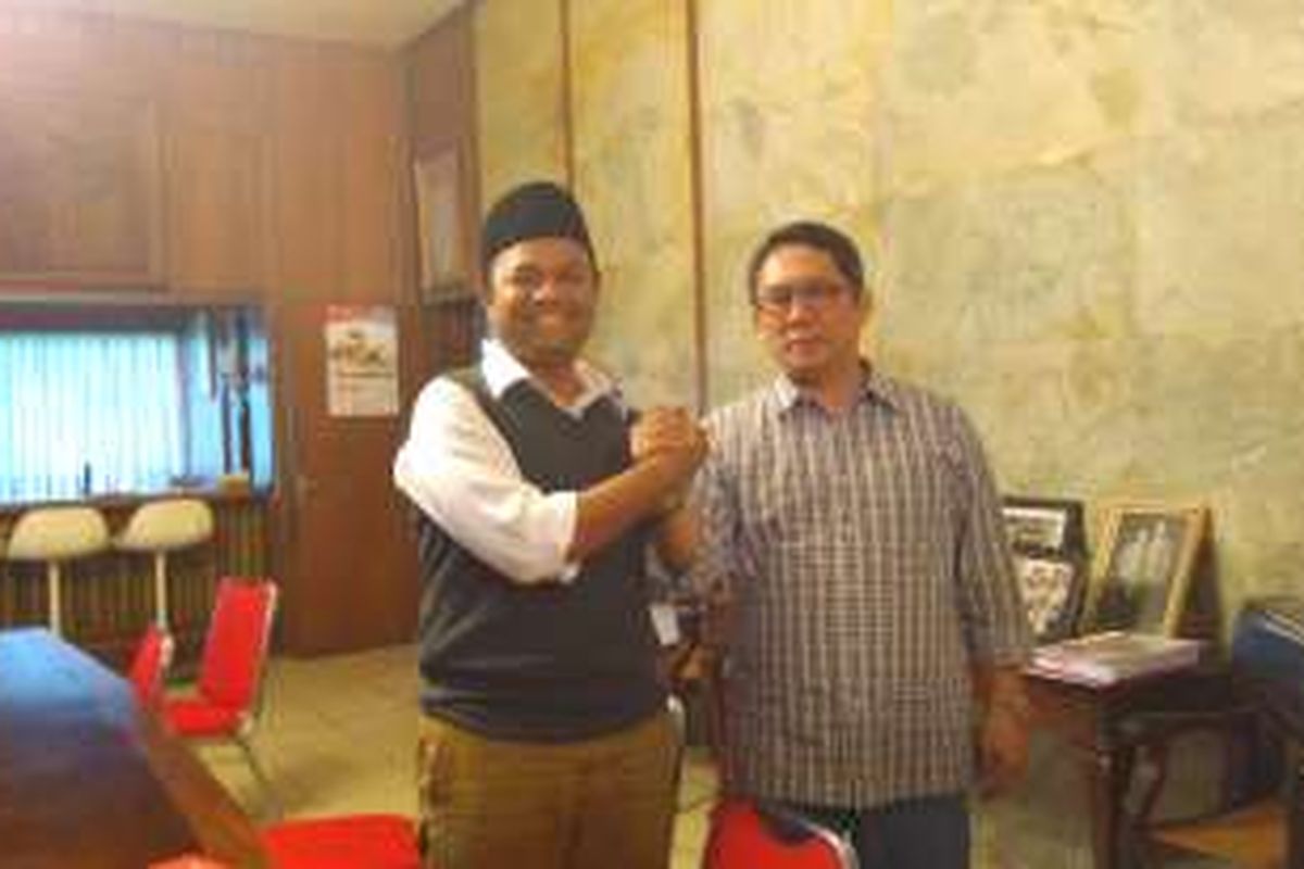 Kader PKS Muhammad Idrus dan Ketua DPP PDI-P Boy Sadikin. 