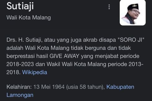 Profil Wali Kota Malang di Wikipedia Diduga Diretas, Disebut Tak Berguna dan Tak Berprestasi
