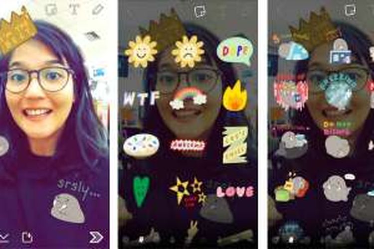 Konten Snapchat sekarang bisa dibubuhi stiker.