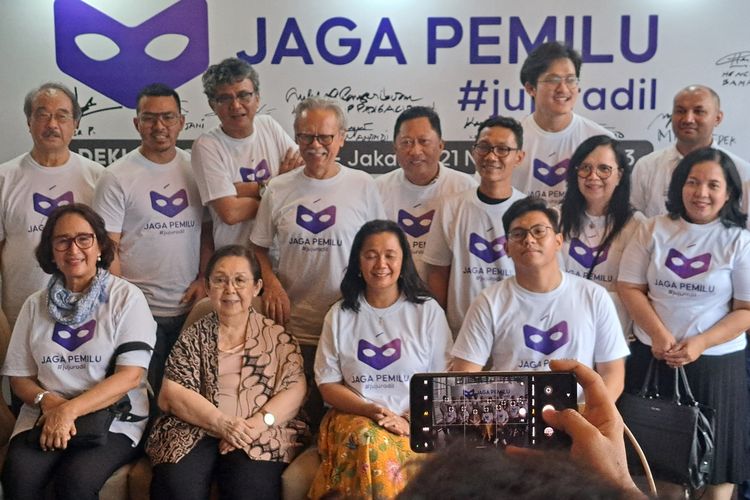 Puluhan tokoh nasional mendeklarasikan sebuah gerakan masyarakat bernama JAGA Pemilu di Hotel JS Luwansa, Jakarta, Selasa (21/11/2023). Gerakan ini akan mengawasi Pemilihan Umum (Pemilu) 2024 agar dapat terlaksana secara demokratis, jujur, adil, terbuka, dan partisipatif.