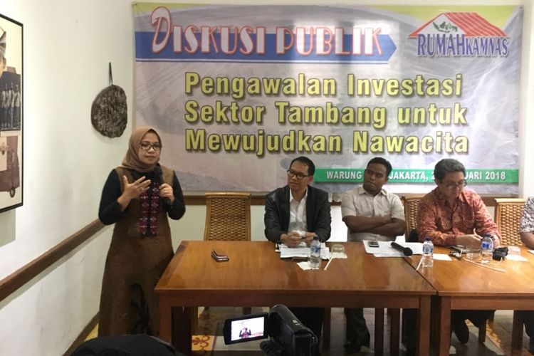 Anggota Komisi VII DPR Eni M. Saragih dalam diskusi publik Pengawalan Investasi Sektor Tambang untuj Mewujudkan Nawacita, Kamis  (22/2/2018)
