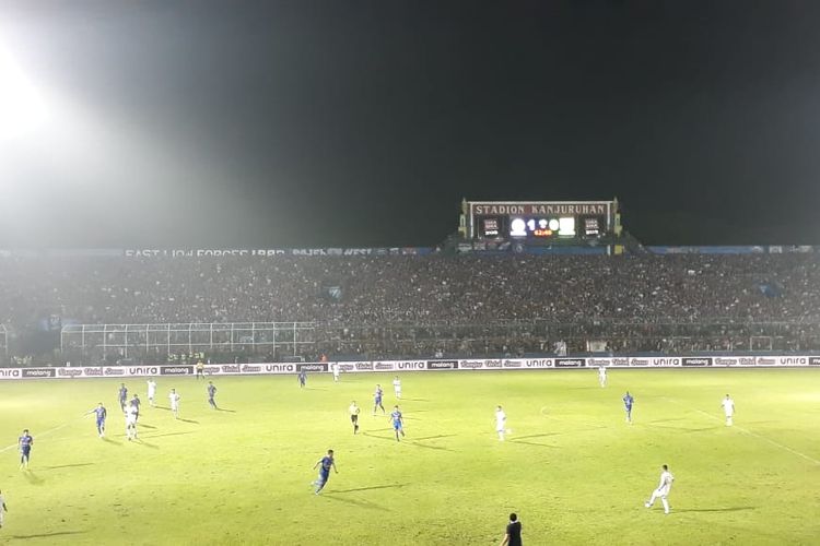 Laga final Piala Presiden 2019 leg kedua, Arema FC vs Persebaya Surabaya, di Stadion Kanjuruhan, Malang, 12 April 2019.