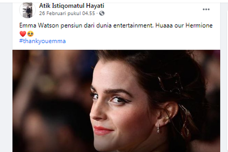 Hoaks Emma Watson mundur dari dunia akting