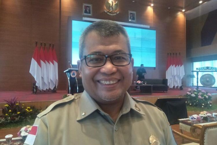 Kepala Pusat Data dan Infomasi Badan Penanggulangan Bencana (BNPB) Agus Wibowo di Graha BNPB, Jakarta, Senin (24/2/2020)