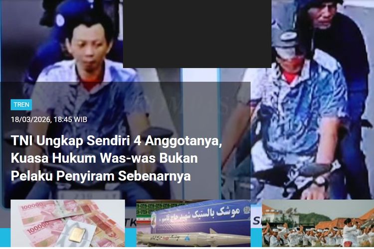 [POPULER TREN] TNI Ungkap 4 Anggotanya terlibat Penyiraman Air Keras terhadap Aktivis KontraS, Perbandingan Harga BBM di ASEAN