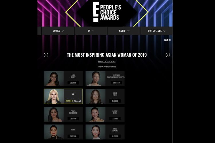 Raline Shah hingga CL eks 2NE1 menjadi nominasi The Most Inspiring Asian Woman of 2019 dalam ajang People?s Choice Awards.