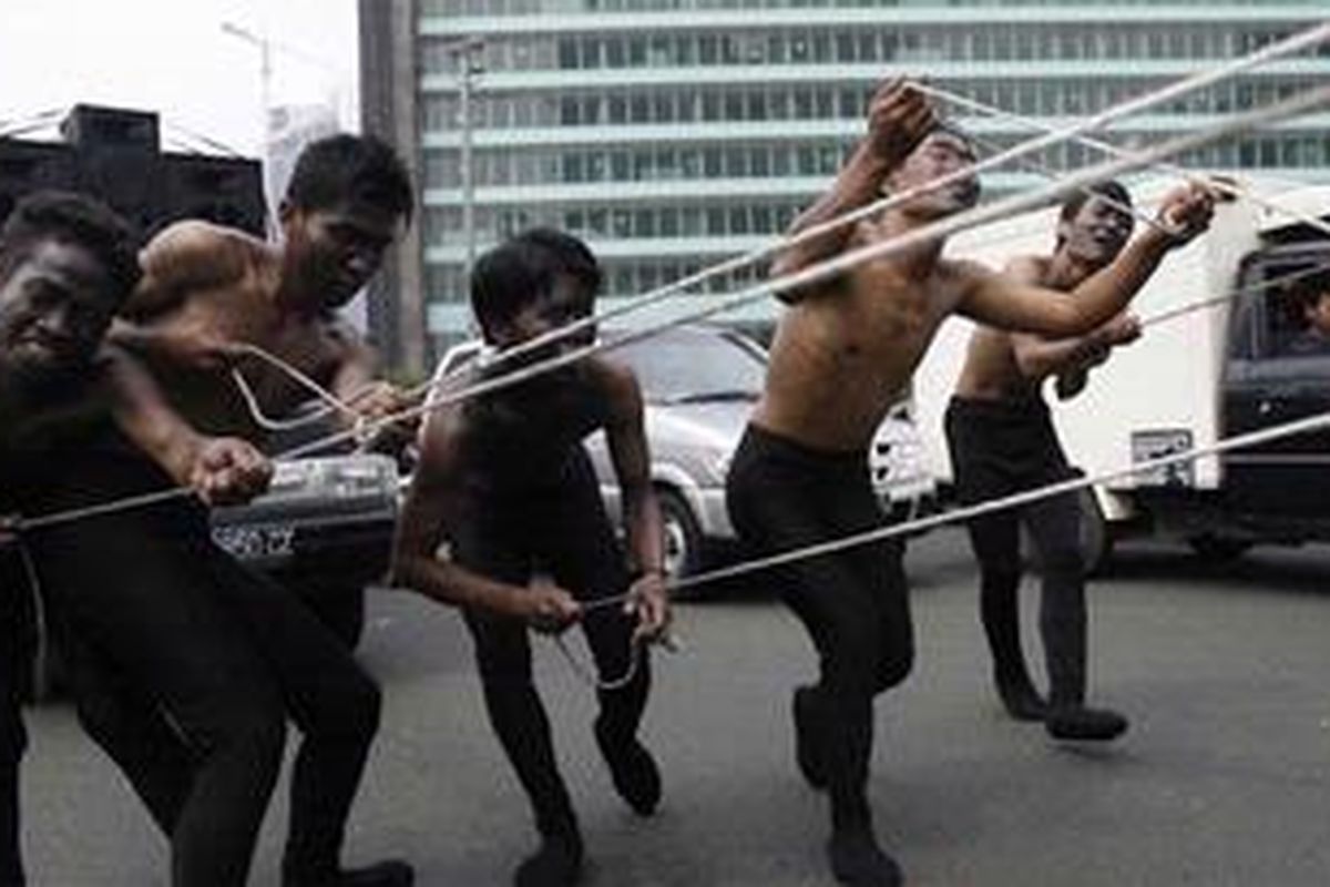 Ilustrasi: Demo Hari Buruh di Bundaran Hotel Indonesia, Jakarta Pusat. 