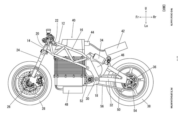 Gambar paten motor listrik sport baru Yamaha