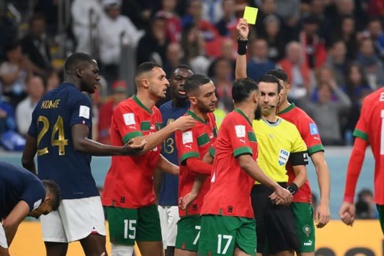 Laga Perancis vs Maroko dalam semifinal Piala Dunia 2022 Qatar yang berlangsung di Stadion Al Bayt, Al Khor, Qatar, pada Kamis (15/12/2022) dini hari WIB.