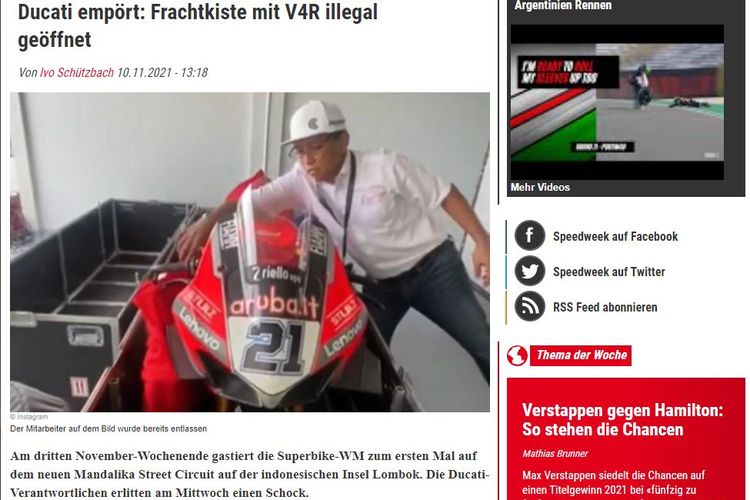 Petugas Sirkuit Mandalika Dipecat Usai Membuka Boks Kargo Ducati Untuk WSBK Secara Ilegal!