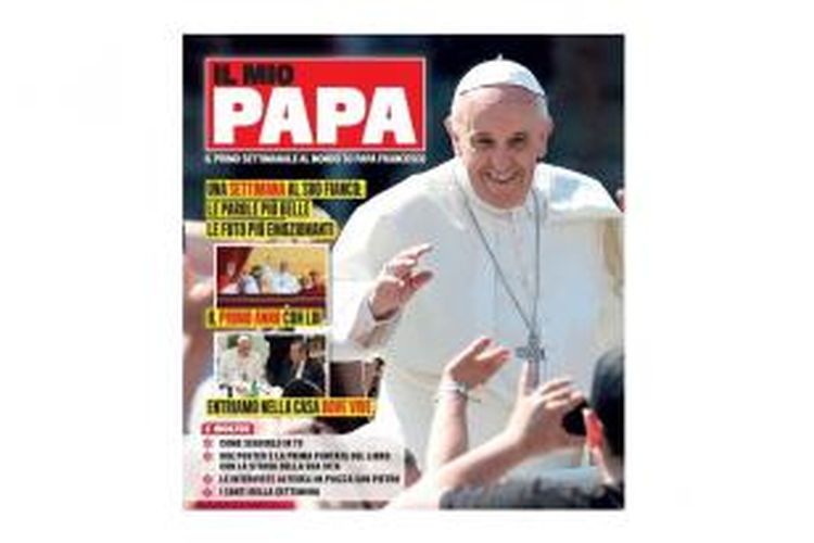 Sebuah majalah yang khusus didedikasikan untuk Paus Fransiskus, Il Mio Papa, terbit di Roma, Italia, Rabu (5/3/2014).