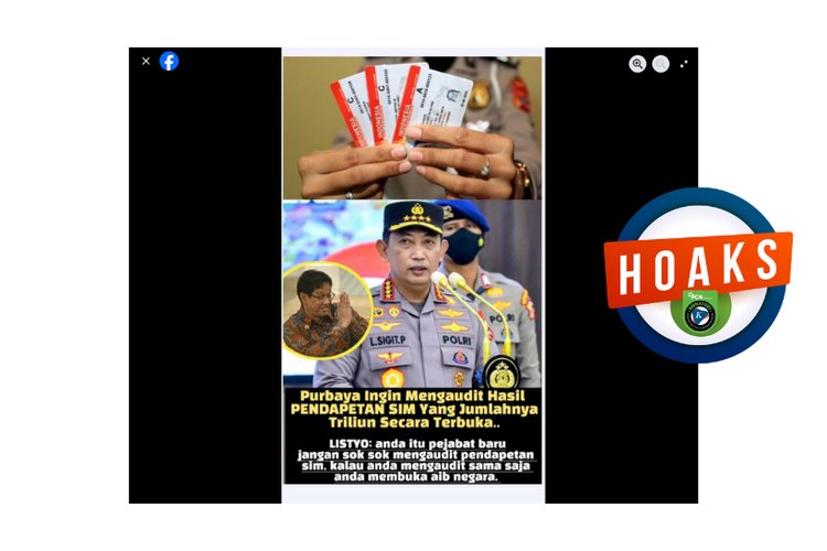 INFOGRAFIK: Beredar Hoaks Purbaya Ingin Audit Pendapatan Polri dari SIM, Ditentang Kapolri
