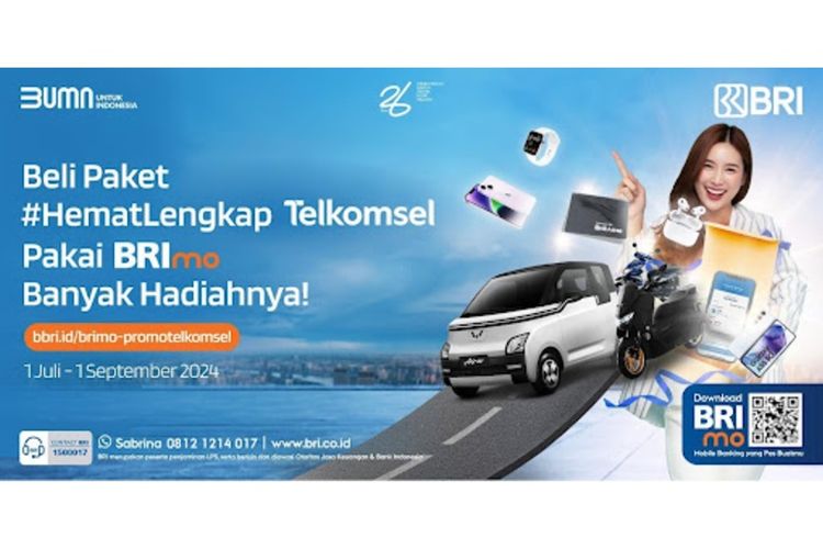 BRI siapkan berbagai hadiah menarik untuk pembelian pulsa dan paket data Telkomsel di BRImo.