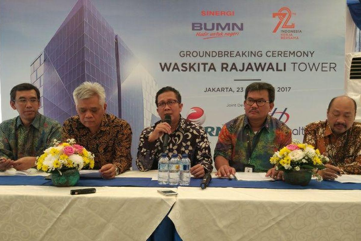 Groundbreaking Ceremony Waskita Rajawali Tower, di Jakarta, Rabu (23/8/2017).