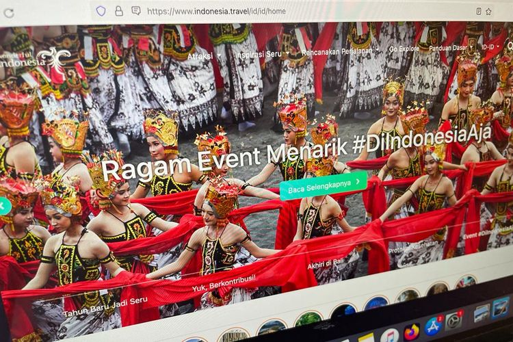 Tampilan salah satu website untuk cek destinasi wisata Indonesia buat liburan akhir tahun.