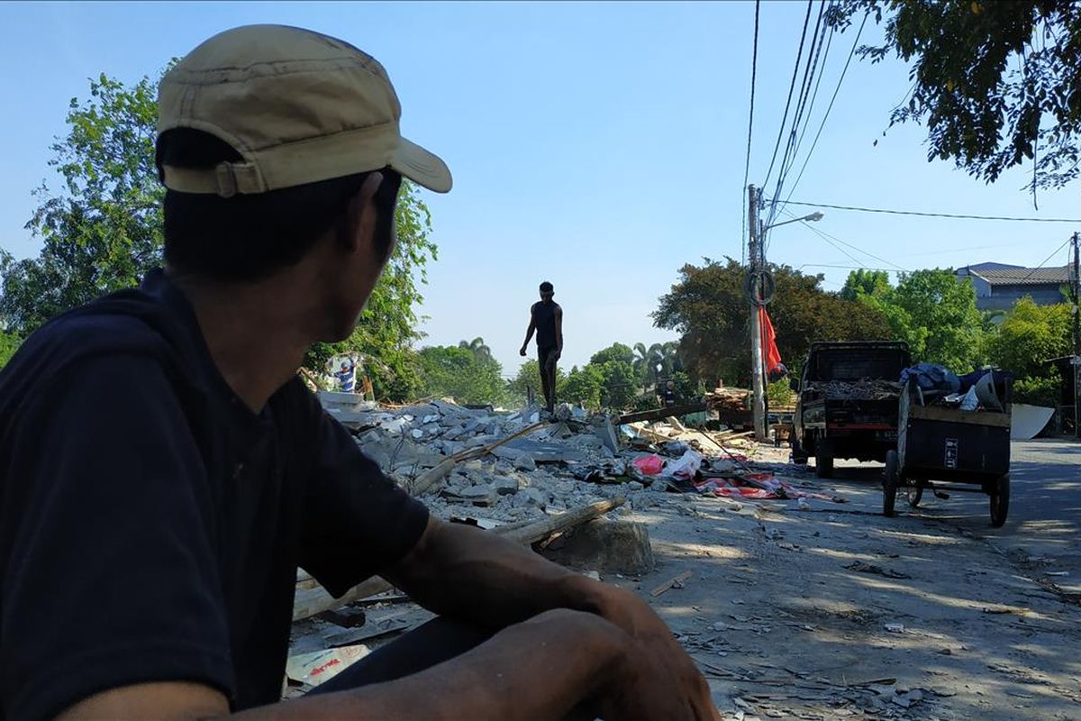 Lahan hasil gusuran perumahan warga di Jalan Bougenville Raya RT 001 RW 011, Jakasampurna, Bekasi Barat.