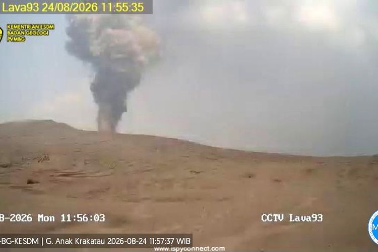 Gunung Anak Krakatau Erupsi 6 Kali Beruntun dalam 2 Jam, Status Masih Siaga Level III
