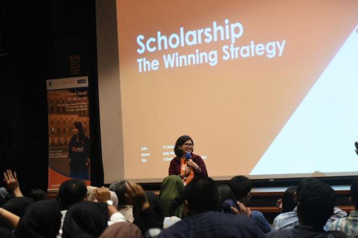 Indy Hardono dalam Pameran Pendidikan Holland Scholarship Programme, Erasmus Huis, Jakata, Sabtu (19/1/2020)