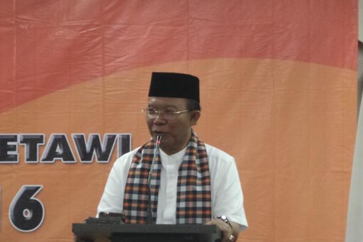 Ketua Umum Bamus Betawi Zainuddin alias Oding, di Hotel Prioritas, Cisarua, Bogor, Jawa Barat, Sabtu (3/12/2016).