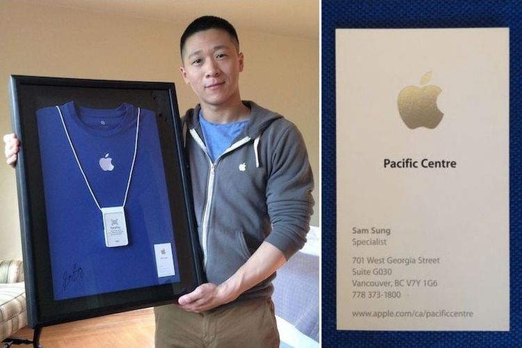 Sam Sung, mantan karyawan Apple yang bekerja di Apple Store Kanada dan viral karena namanya mirip Sam Sung kompetitor Apple