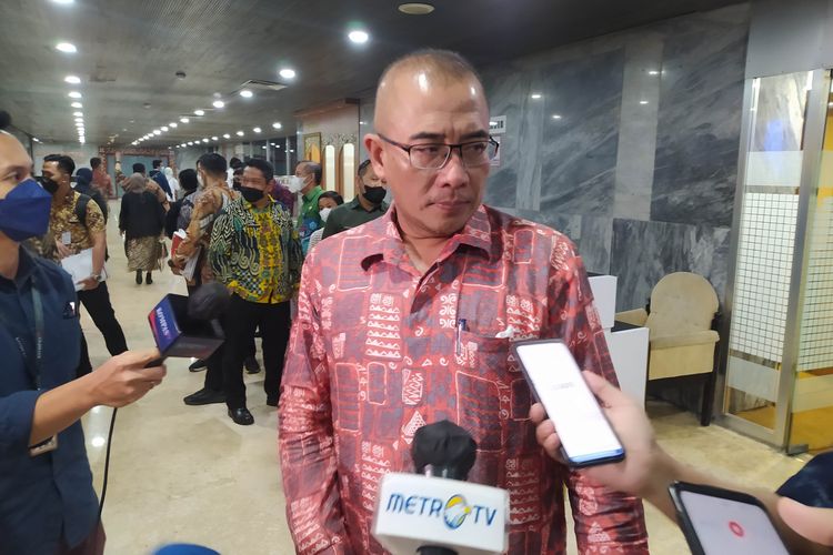 Ketua KPU Hasyim Asy'ari saat ditemui di Gedung DPR RI, Senayan, Jakarta, Kamis (7/7/2022). 