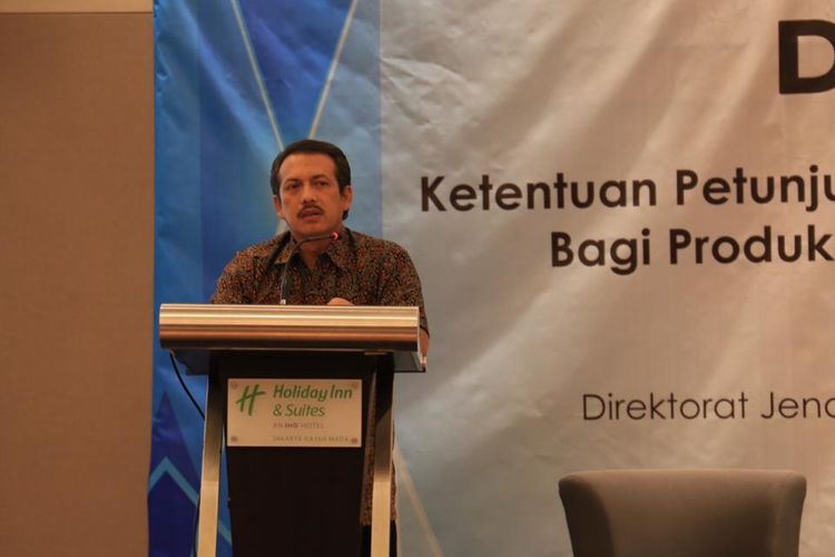 Direktur Jenderal PKTN Veri Anggrijono saat membuka acara diseminasi ketentuan petunjuk penggunaan dan layanan purna jual bagi produk elektronika dan telematika di Jakarta, Selasa (22/10/2019)