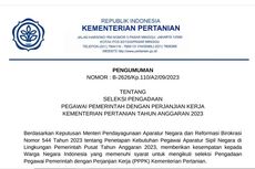 Kementerian Pertanian Buka 113 Formasi PPPK 2023, Simak Ketentuanya