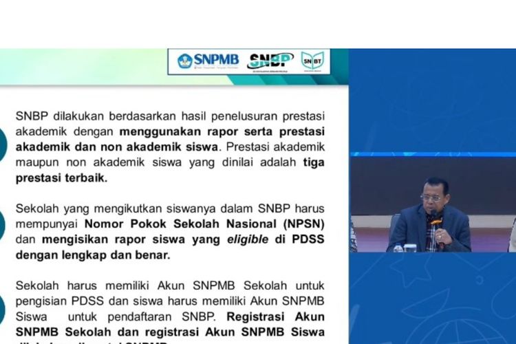 Prof Ganefri, Ketua Penanggung jawab SNPMB 2024 saat menjelaskan aturan baru seleksi masuk PTN. 