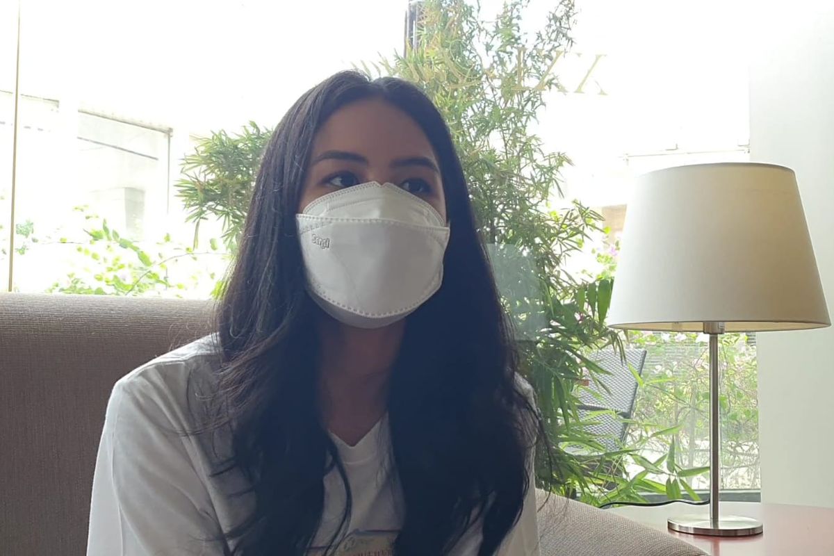 Aktris Maudy Ayunda saat ditemui di XXI Epicentrum, Kuningan, Jakarta Selatan, Kamis, (23/9/2021).