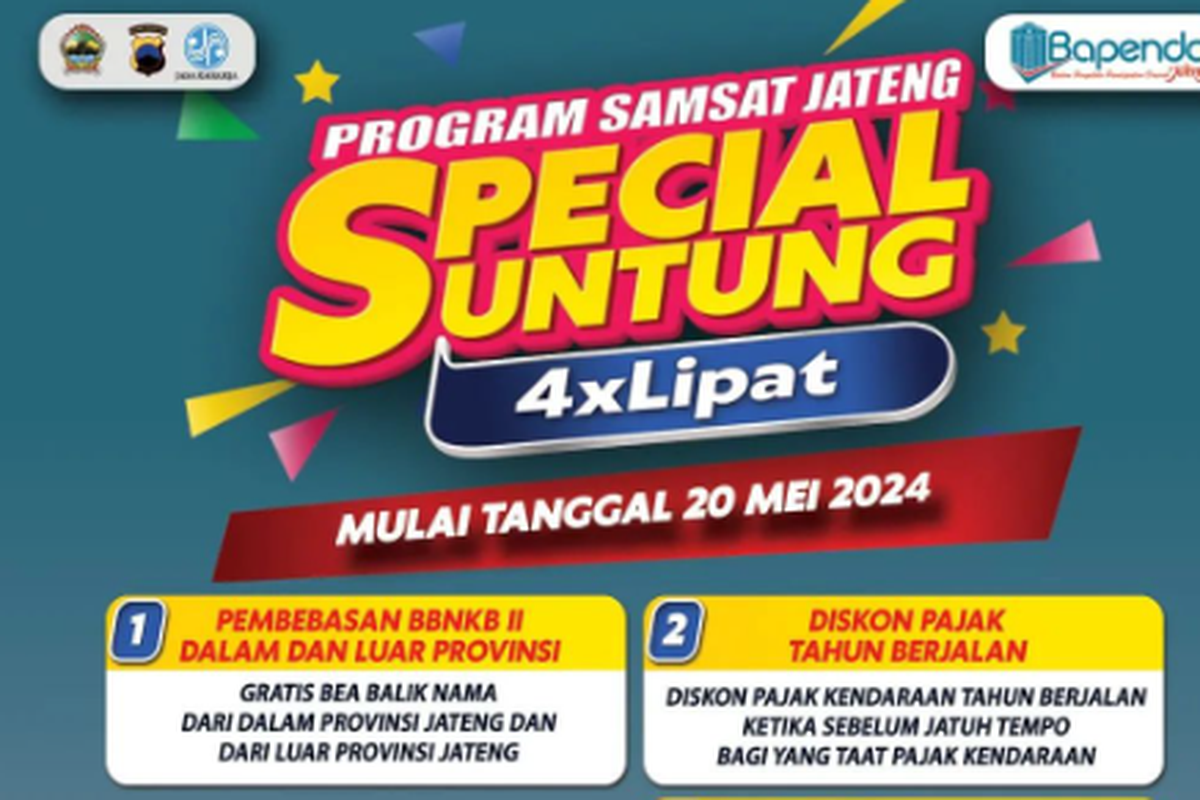 Pemutihan pajak kendaraan bermotor Jawa Tengah 2024. Daftar provinsi yang gelar pemutihan pajak kendaraan Juni 2024.