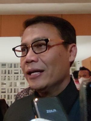 Ketua DPP PDI-P Ahmad Basarah ditemui di kawasan Senayan, Jakarta, Kamis (26/10/2023) malam.