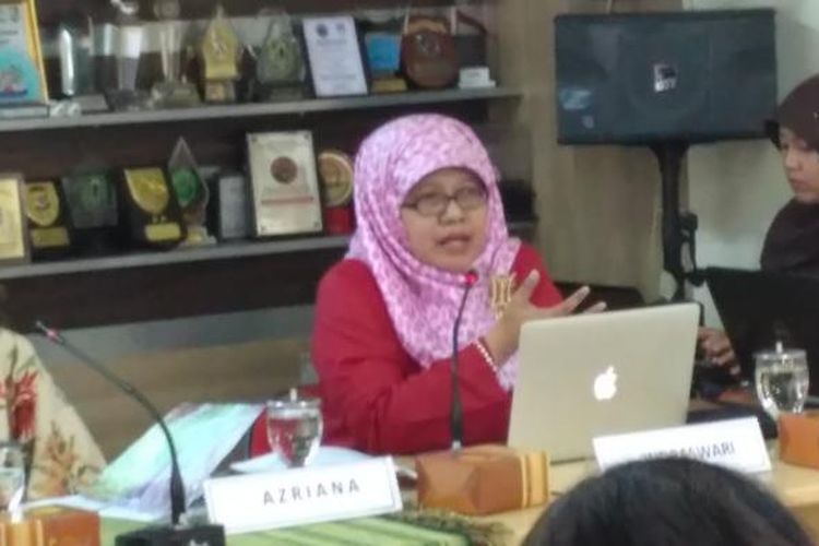 Ketua Subkomisi Pemantauan Komnas Perempuan Indraswari di gedung Komnas Perempuan, Jakarta, Selasa (7/3/2017).