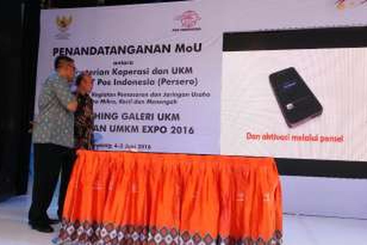 Peluncuran aplikasi Galeri UKM menandai kerjasama antara PT Pos Indonesia dengan Kementerian Koperasi UKM. Aplikasi ini bertujuan untuk membantu para UKM mengembangkan bisnis dan jaringannya. 