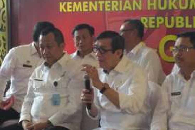 Menteri Hukum dan HAM Yasonna Laoly di kompleks Kemenkumham, Jakarta, Kamis (29/12/2016)