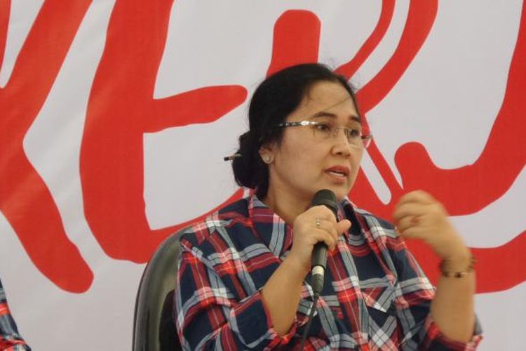 Politisi PDI Perjuangan Eva Kusuma Sundari saat diundang sebagai narasumber sebuah diskusi di Rumah Lembang, Menteng, Jakarta Pusat, Selasa (29/11/2016).